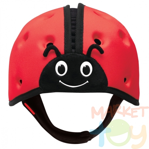 Мягкая шапка-шлем для защиты головы. «Божья коровка», красная
