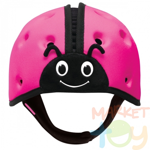 Мягкая шапка-шлем для защиты головы. «Божья коровка», розовая