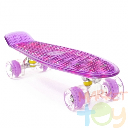 Скейтборд Flash 22, фиолетовый