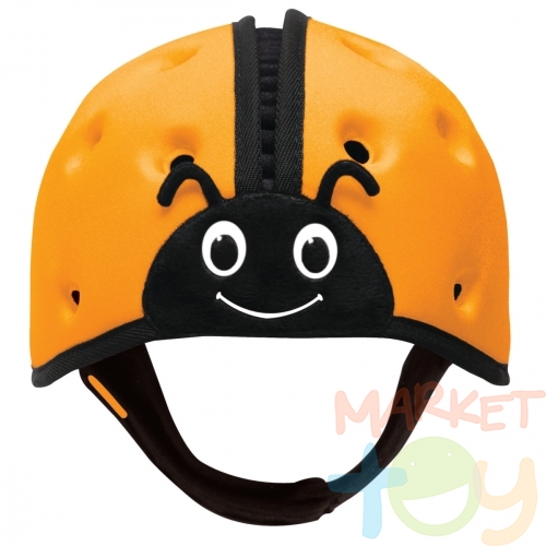 Мягкая шапка-шлем для защиты головы. «Божья коровка», оранжевая