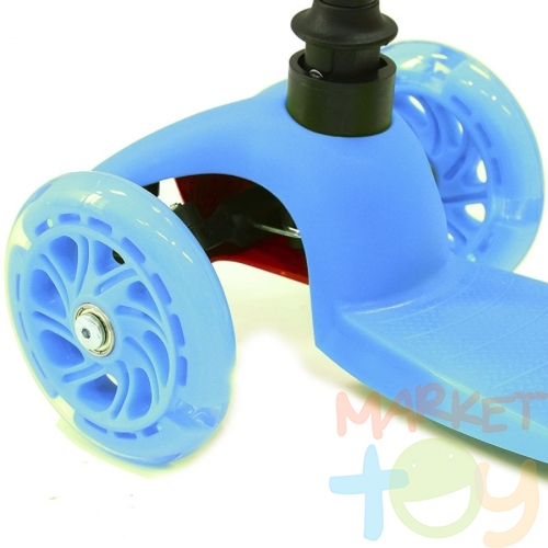 Самокат Mini Flash со светящимися колесами, синий