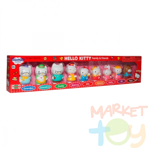Набор Hello Kitty «Друзья и семья», 9 фигурок