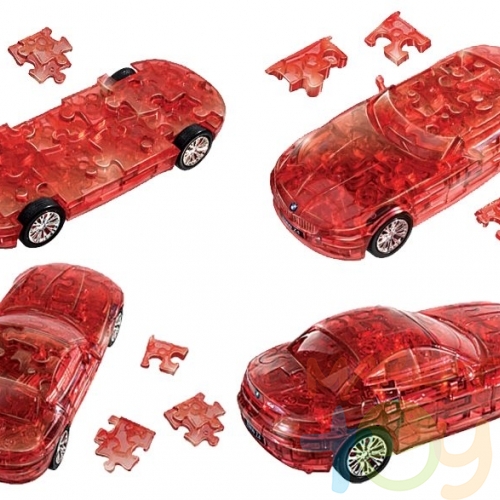 3D модель-пазл BMW Z4 полупрозрачный разобранный, красный