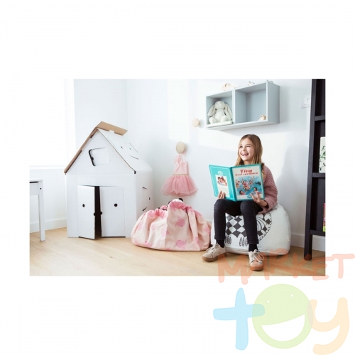 Мешок для игрушек и коврик «Designer», розовый слон