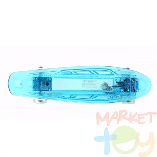 Скейтборд Shark 22 с подсветкой, синий