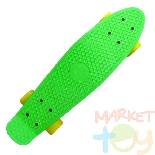 Cкейтборд, зеленый с желтым