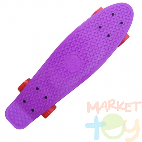 Cкейтборд, фиолетовый с красным