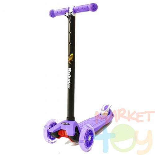 Самокат Maxi Flash со светящимися колесами, фиолетовый
