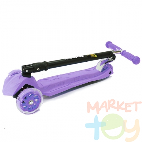 Самокат Maxi Plus Flash со светящимися колесами, фиолетовый